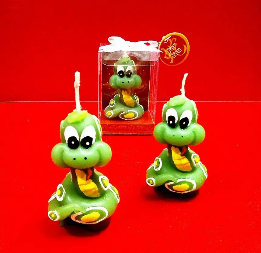 10pcs Animal Green Snakes Candle For Wedding Party Baby Shower Birthday