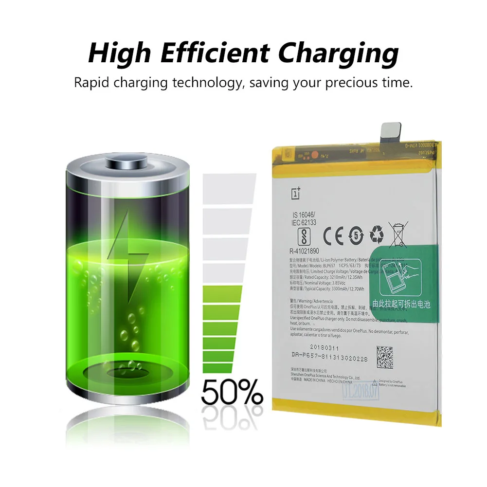 

2019 Rechargeable Lipo BLP657 Battery BLP-657 BLP 657 For OnePlus 6 One Plus Six Replacement Genuine Original