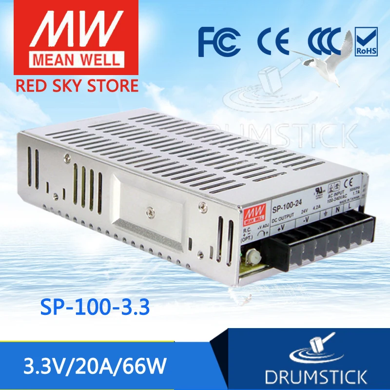 

MEAN WELL SP-100-3.3 3.3V 20A meanwell SP-100 3.3V 66W Single Output with PFC Function Power Supply [Real1]
