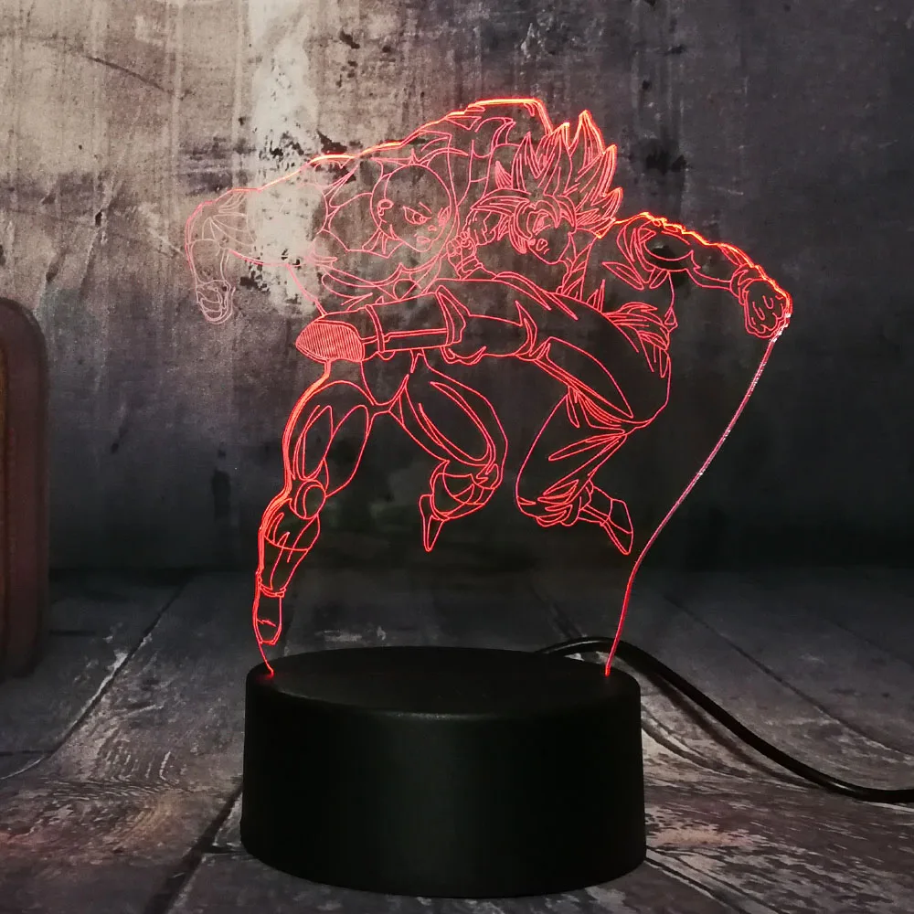 Cool Seven Dragon Ball Fighting Son Goku акриловый 3D RGB светодиодный ночник USB Настольный