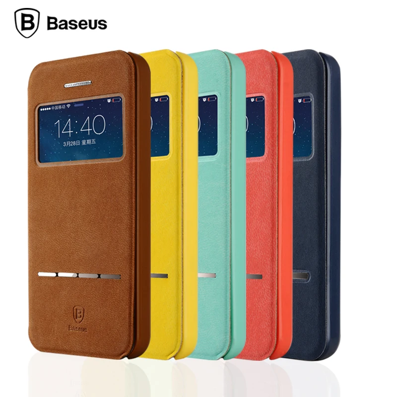 New Original Baseus Brand for iphone 5 5s SE Slide Answer Smart Luxury Flip Leather Cover