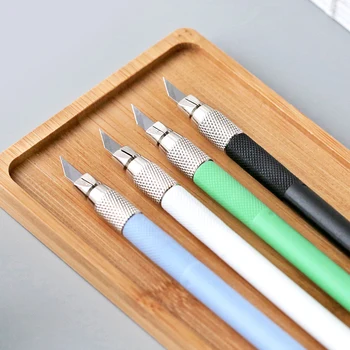 4 Colors Sharp Cutting Blade Carving Knife Simple Utility Knife Scrapbook Scissors DIY Art Creation Office Craft Supplies 1