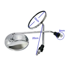 Motorcycle Back View Mirror Electric Bicycle Rearview Mirrors Moped Side Mirror 8mm Round