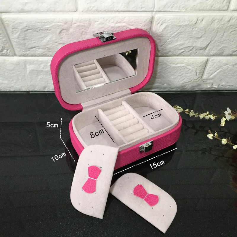 Jewelry Casket Cosmetic Storage Box Makeup Packing Organizer Multi-function Earrings Ring Container Case Portable Leather travel 500pcs roll portable blank paper jewelry price tag 11x42mm white kraft self sticker label tool ring bracelet jewelry reatil tag