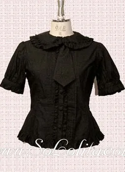 

Lolita Lovely Black Tie Pleated Border Blouse