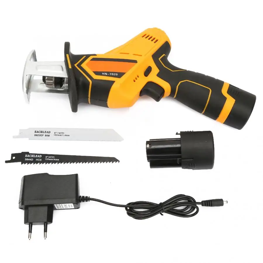 Woodworking 12V Rechargeable 2 Li-ion Cordless Reciprocating Saber Saw Electric Power Tool Jig Saw Wood