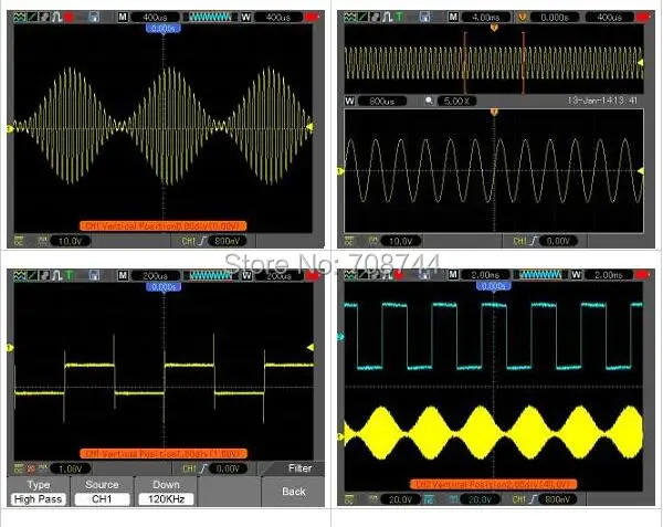Ручной осциллограф Hantek DSO1202B 2 канальный 200 МГц с мультиметром 6000|oscilloscope