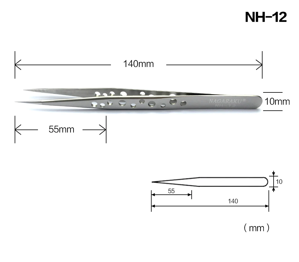 NAGARAKU Пинцет NH-15 и NH-12 Пинцет из нержавеющей стали особенно для норковых ресниц удлинитель ресниц