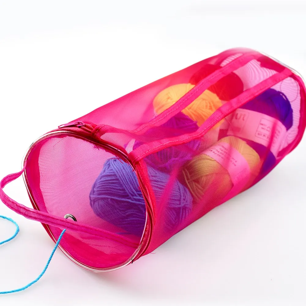 WHISM Mesh Wool Storage Bag Knitting Baskets Boxes On hand Weaving