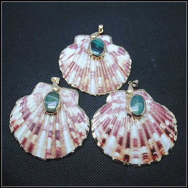 

nature shell pendants mother of pearl sea shell with golden plated charms earring pendants making accessories top fashion diy