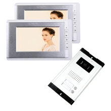 ENVÍO LIBRE A Estrenar de 7 pulgadas Teléfono Video de La Puerta Sistema de Intercomunicación 2 Monitor de 1 HD Timbre Cámara para 2 Apartamento Del Hogar Al Por Mayor