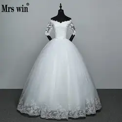 Свадебное платье 2018 Новое поступление Цветы бабочки Gelinlik вышивкой кружевной вырез лодочкой свадебное платье для принцессы Vestidos De Novia