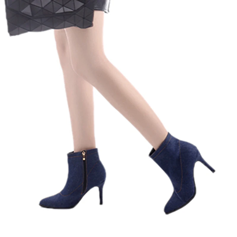 LAPOLAKA/Новое поступление, оптовая продажа, размер 41, женские ботильоны, женская обувь, обувь на тонком высоком каблуке, джинсовая женская