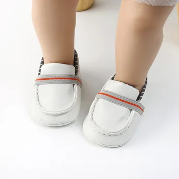

2018 Baby Newborn Shoes For Girls Boys Checkered PU Toddler Shoes First Walkers Soft Peas Shoes Baby Footwear