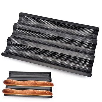 

Non-stick Baguette Mould Bread Baking Mold Wave Toast Baked Box Household Kitchen Baking Tools Oven Baguette Baking Tray Bakware