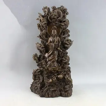 

Pure copper Jiulong Wen Guanyin Bodhisattva collection.