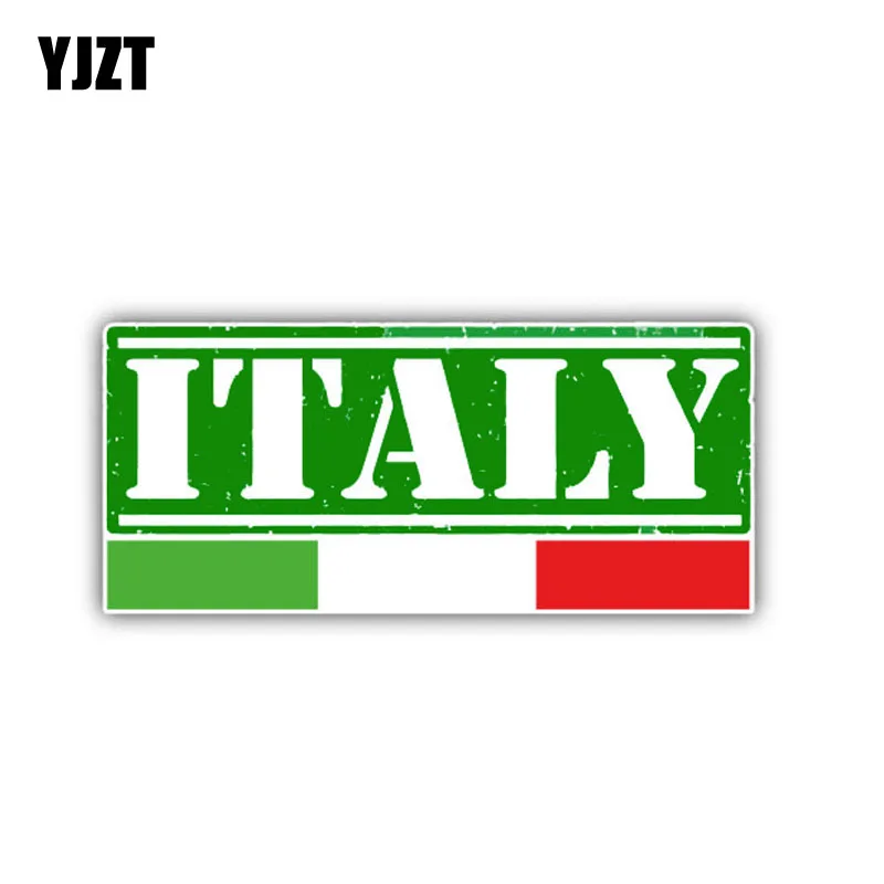 

YJZT 11.1CM*4.9CM Personality Italy Flag Funny Window Car Sticker Styling Decal 6-1364