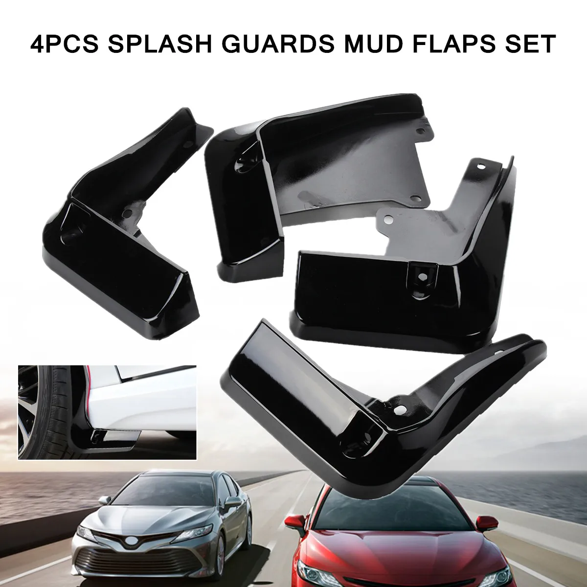 

4 PCS Mudguards Trim Splash Guards Mud Flaps Mudguards Set for Toyota Camry 2018 Light Weight Top-grade Durable Plastic Protect