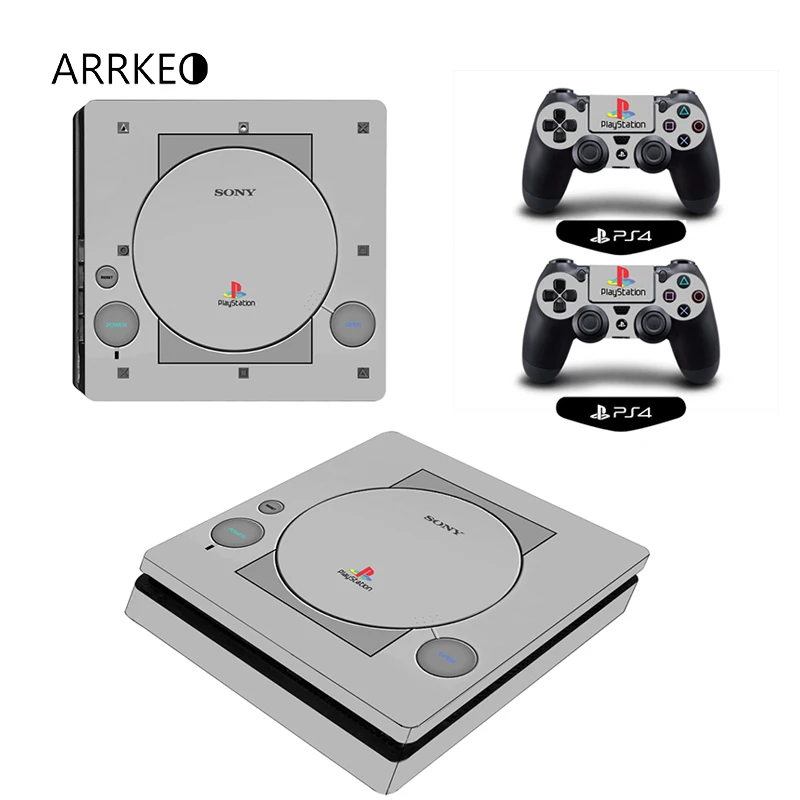 Виниловая наклейка ARRKEO PS1 в ностальгическом стиле тонкая для PS4 наклейки Sony PlayStation