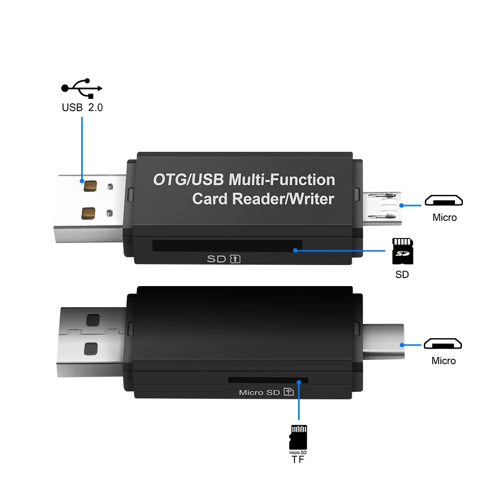 Rocketek usb 2 0 memory card reader OTG android adapter cardreader for micro SD TF microsd 2