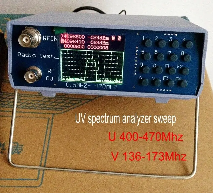 UV сегмент спектра U400-470Mhz V136-173Mhz анализатор развертки