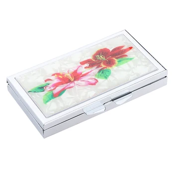 

Stainless Steel Weekly Pill Organizer Holder,Retangle 3 Grids Large Pill Candy Container Tablets Box with Mirror