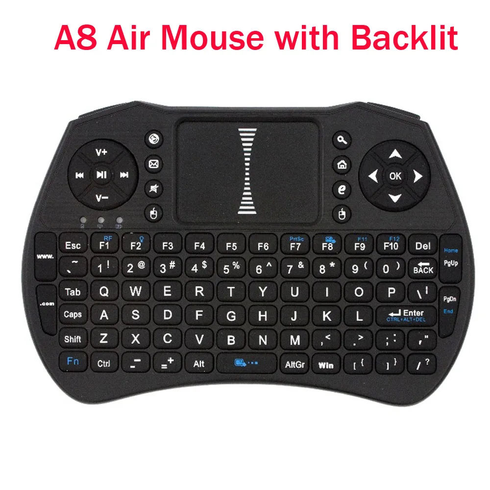 

A8 Mini Wireless Keyboard 2.4ghz English Air Mouse with Touchpad Remote Control Android TV Box Smart TV for H96 MAX A95X