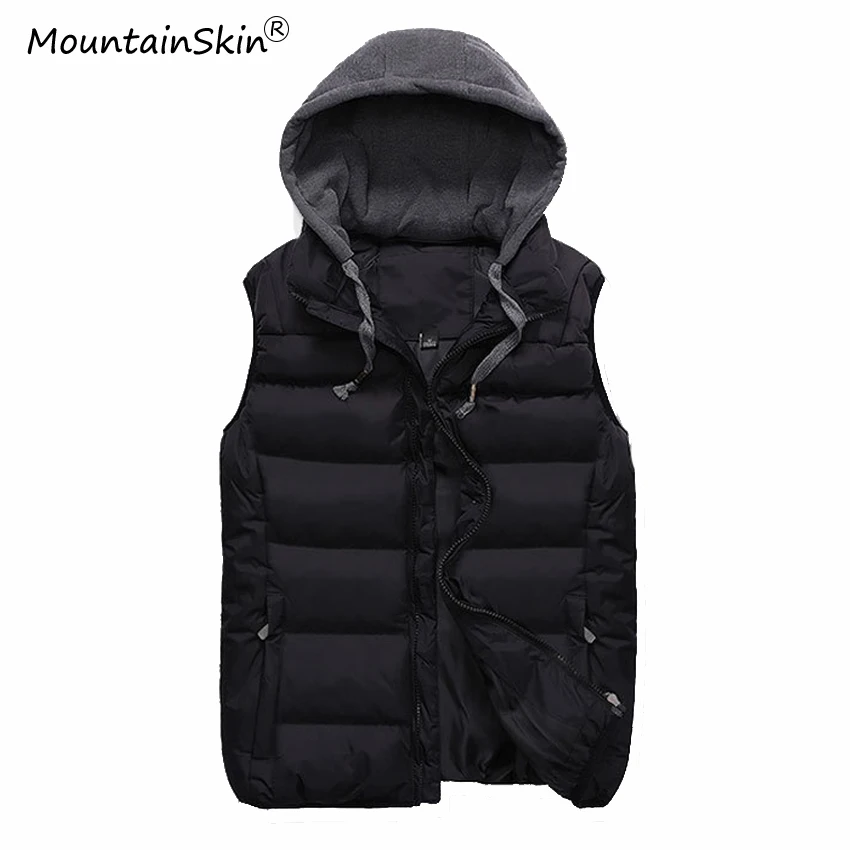 Мужская жилетка с капюшоном Mountainskin осенняя теплая без рукавов LA534|hooded sleeveless