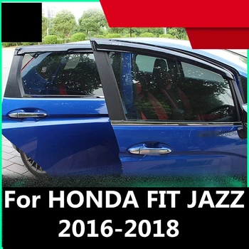 

For HONDA FIT JAZZ 2016-2018 Chrome Car Window Sun Vent Visor Rain Guards Sun/ rain Shield Exterior decoration Auto Accessories