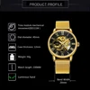 WINNER Official Top Brand Luxury Ultra Thin Golden Men Mechanical Watch Mesh Strap Skeleton Dial Men Classic Business Wristwatch ► Photo 2/6