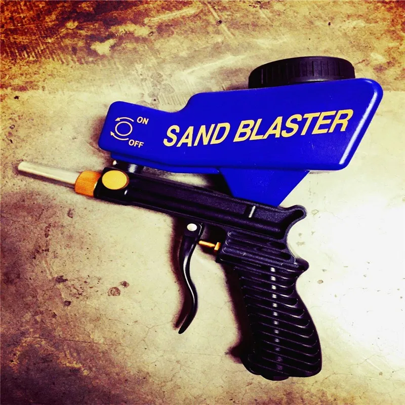 DJSona Gravity Feed портативная пневматическая абразивная шлифовальная бластерная пушка с запасным наконечником, ручная пескоструйная пушка синего цвета Ho