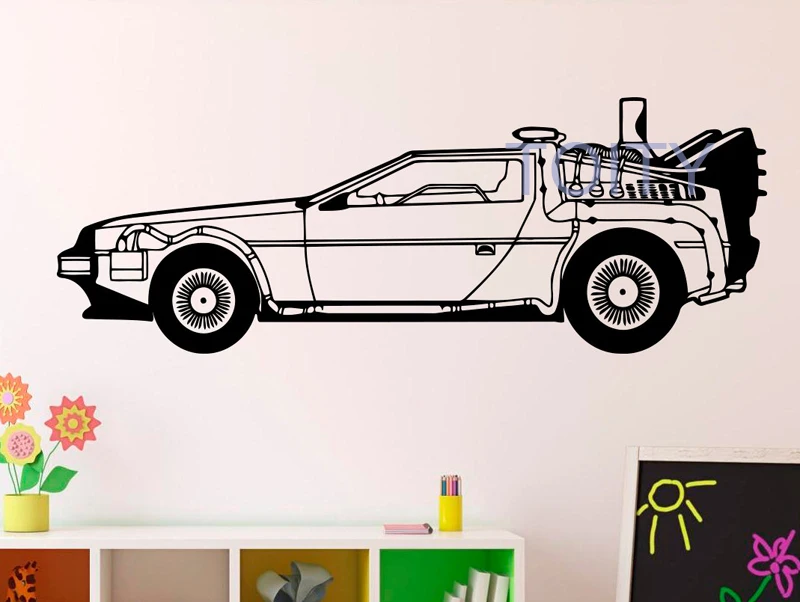 

Back to the Future Car Wall Decal Film Movie Vinyl Sticker Wall Home Interior Living Room Decor Removable Mural H50cm x W137cm