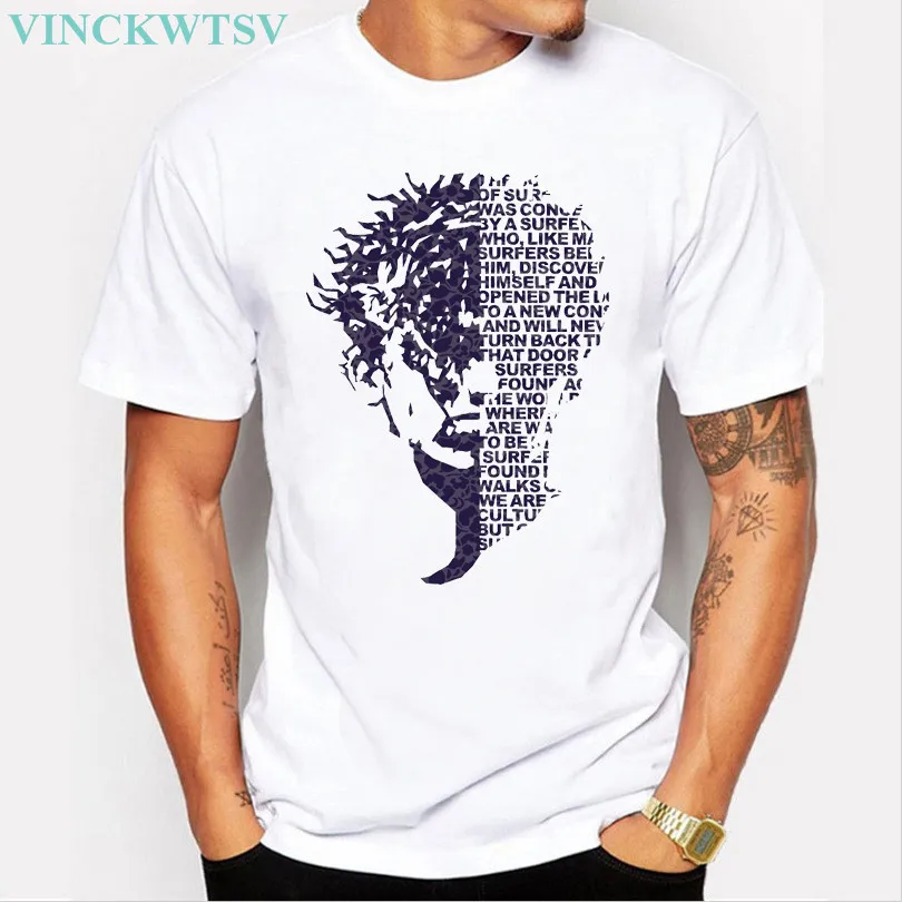 VINCKWTSV 2017 Summer Fashion Alphabet head Design T Shirt Men's High
