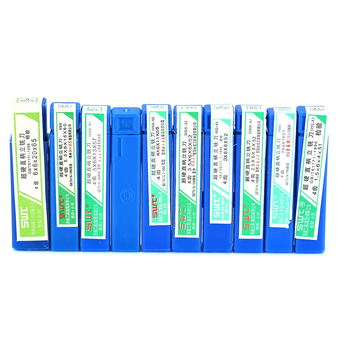 10pcs/Set HSS 4 Flutes End Mill Straight Shank CNC Cutting Bits 1.5-6mm Woodworking Milling Cutters Kit