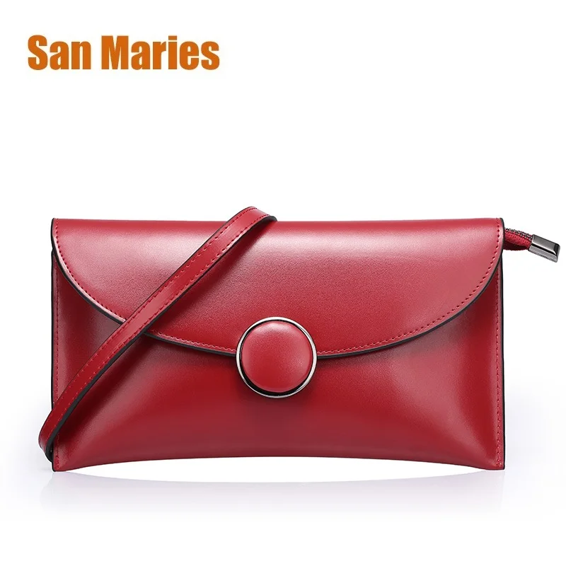 

San Maries Fashion Women's Genuine Leather Mini Bag Small Shoulder CrossBody Bags Ladies Cowhide Leather Women Bags Chains Purse