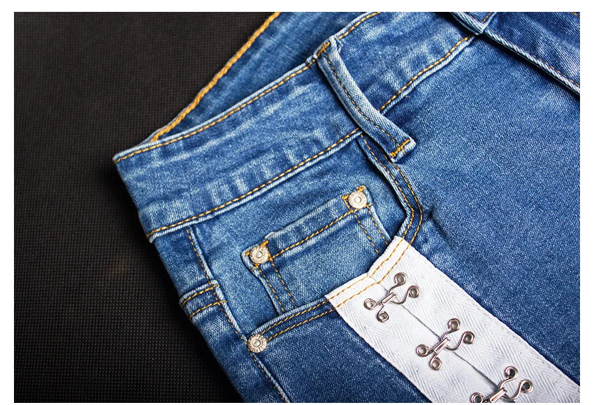 New wide-leg webbed jeans women's trousers (19)