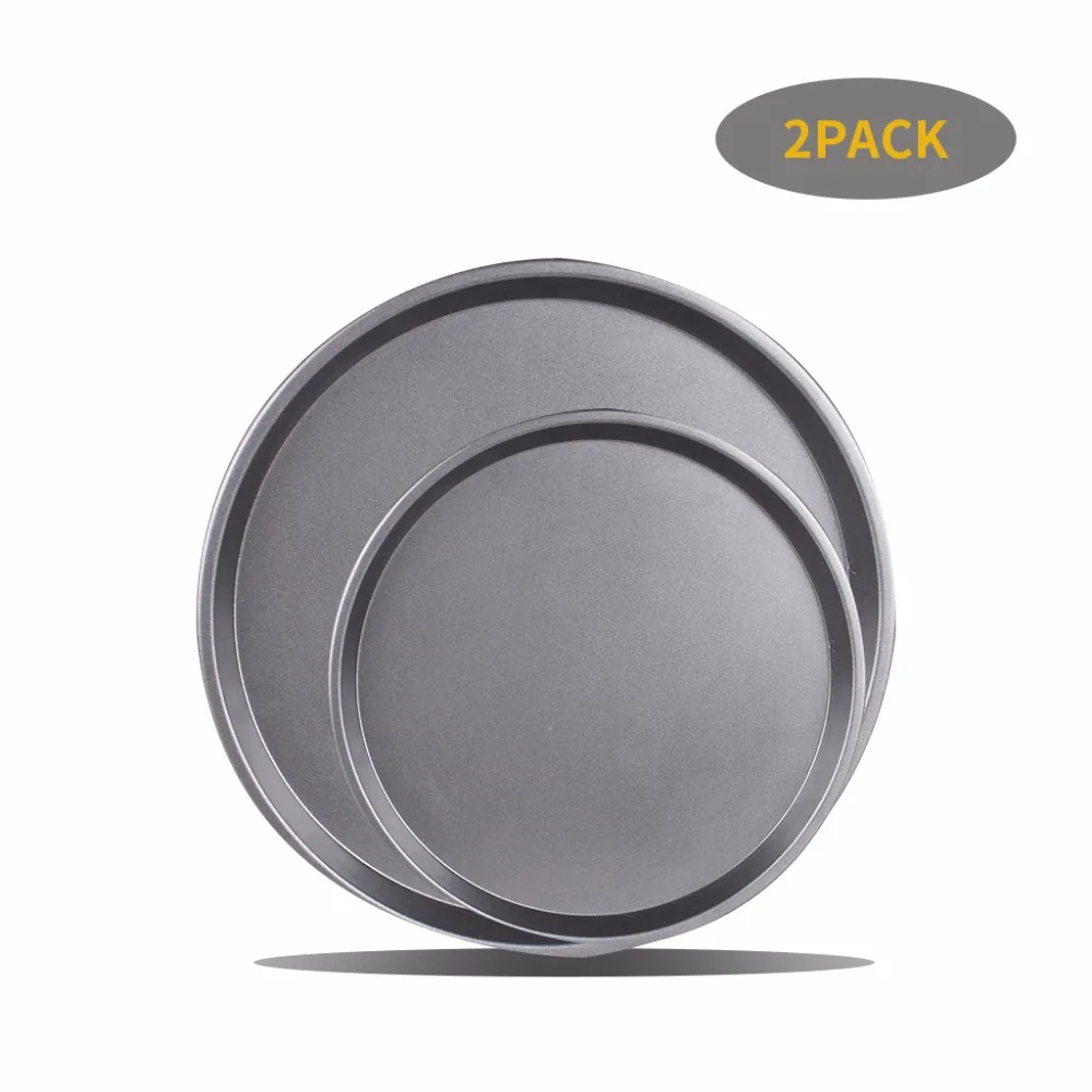 

Non-Stick Bakeware Pizza Pans 2Pcs Set Kitchenware Round Baking Pan FDA Approved BPA Free 10inch 14inch