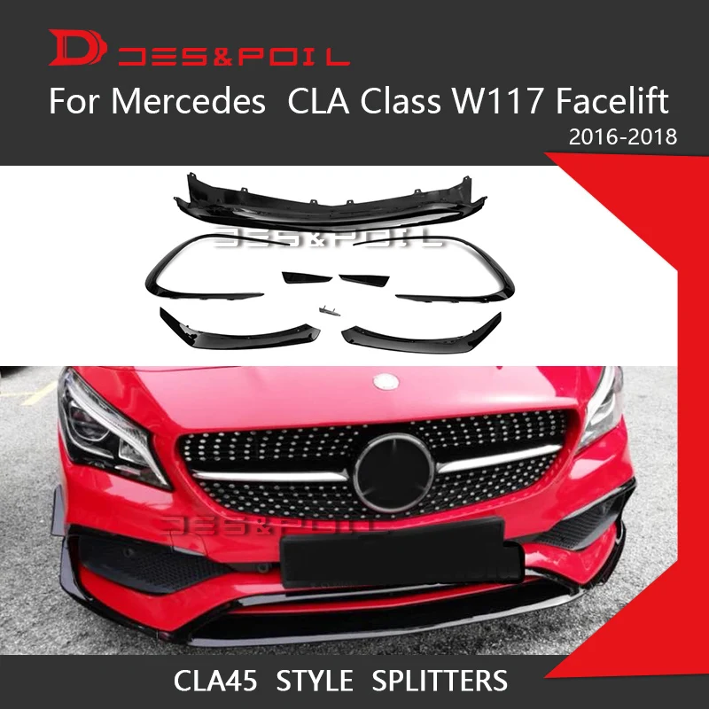 Для CLA Class W117 Facelift передний бампер для губ дефлектор делителя для Mercedes Benz тюнинг передней губы автомобиля Стайлинг CL250 CL220