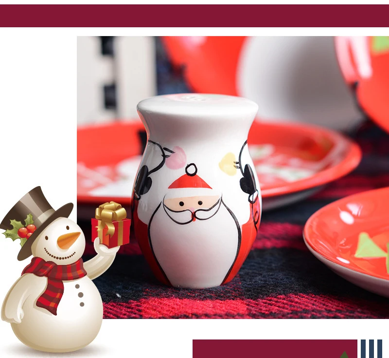 Керамическая тарелка снеговика, лоток для фаст-фуда, тарелка для соуса, бутылка для десерта, ручная роспись, бутылка для десерта, красное блюдо, рождественский подарок, 1 шт