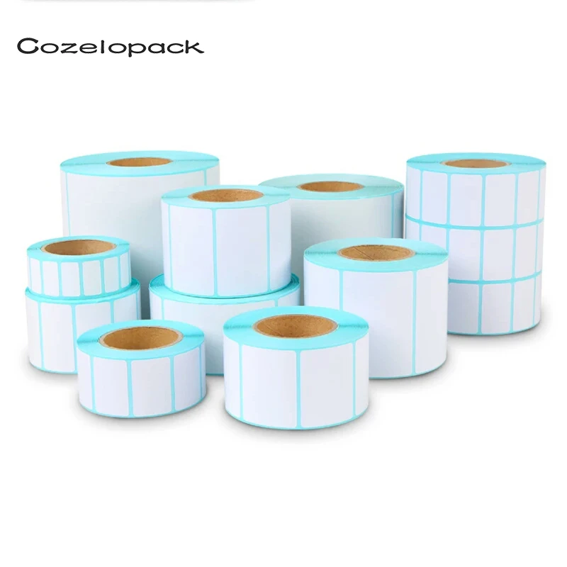 19 sizes Available Label Sticker 40mm Core/1 Roll Thermal label for Zebra Adhesive Sticker Paper Supermarket Blank Label Direct