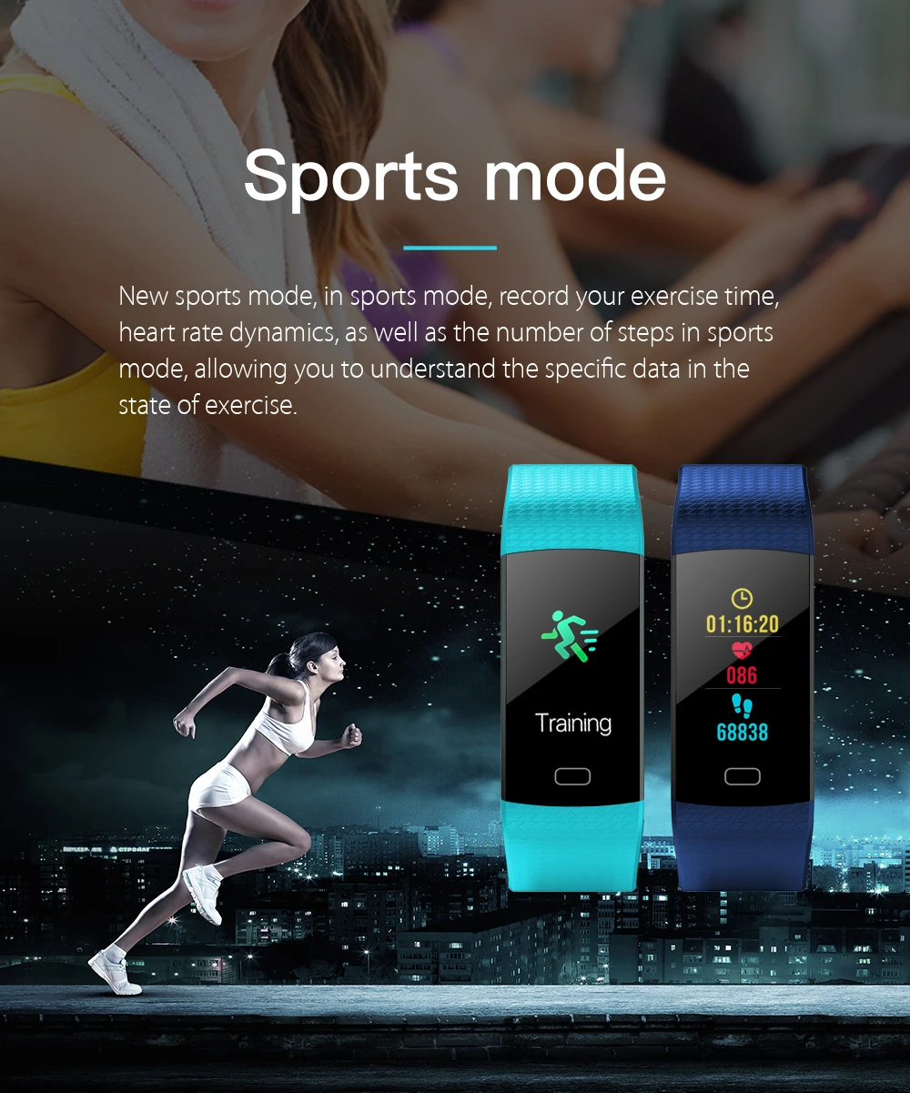 2020 New Smart Watch Bracelet Waterproof Color Screen Wristband Heart Rate Blood Pressure Monitor Activity Fitness Tracker Band