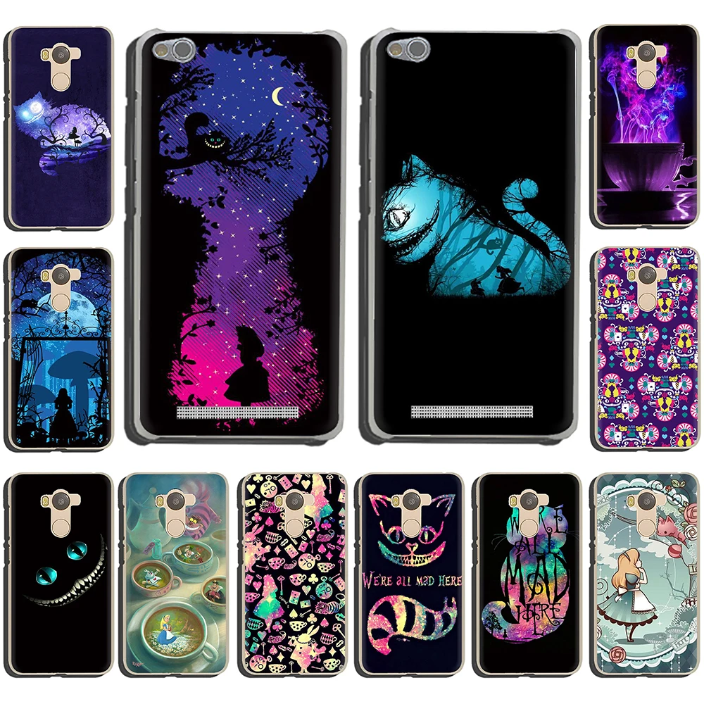 

Alice in Wonderland Cheshire Cat Hard phone cover case for Redmi 4A 4X 5 6 A S2 7 GO Note 4 4X Note 5 6 7 Pro