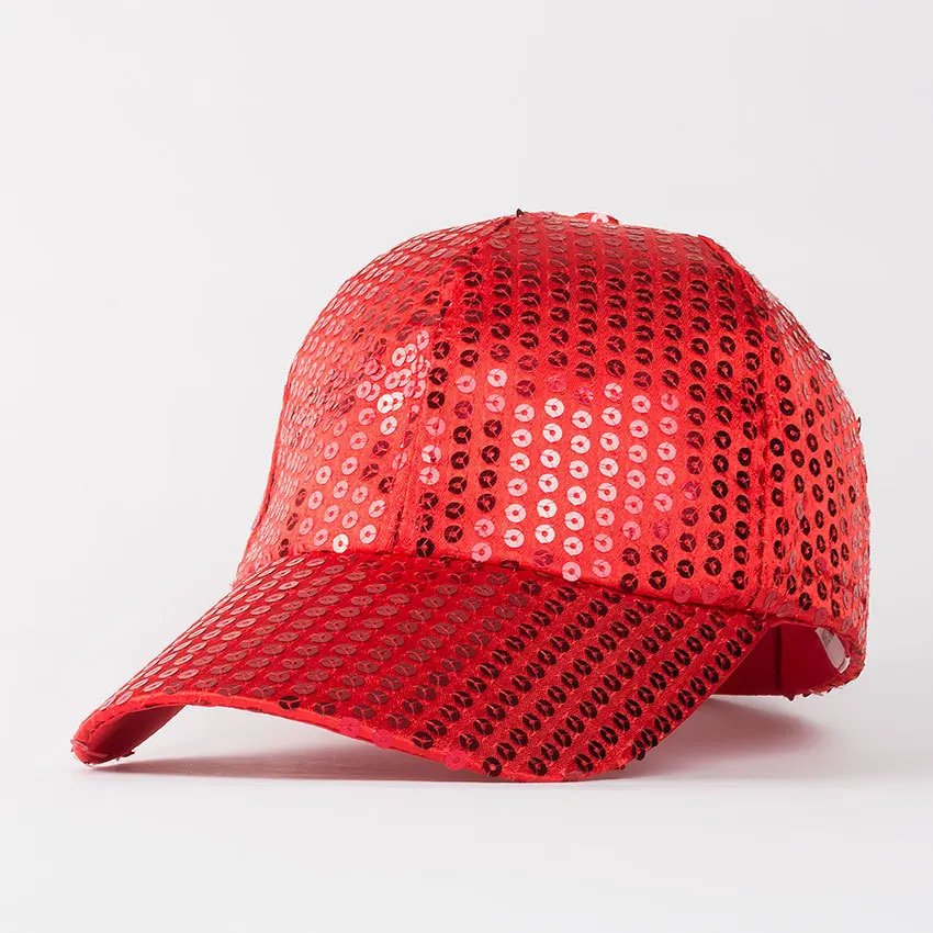 

2019 New Fashion Unisex Sequins Embroidery Baseball Cap Trendy Paillette Curved Brim Hat Women Hip Hop Caps Men Snapback Hats