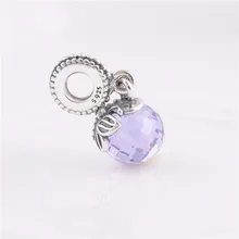Se adapta a pandora charms pulseras de plata de ley 100% perlas originales de mariposa con lavender crystal mujeres diy joyería de los encantos
