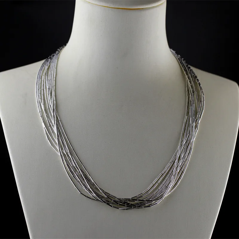 Женское ожерелье из серебра 100% пробы с кисточками|necklace women|necklace longnecklace necklace |