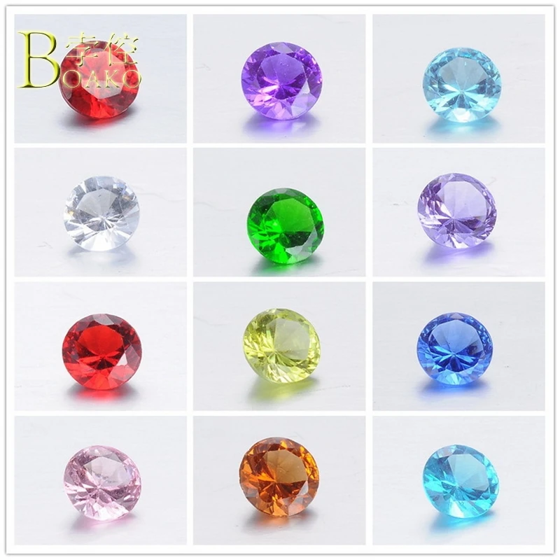 BOAKO 100pcs/pack Zircon Stone Mixed Color Birthstone Crystal Cubic Zirconia Stone Beads For DIY Jewelry Making Accessory B5