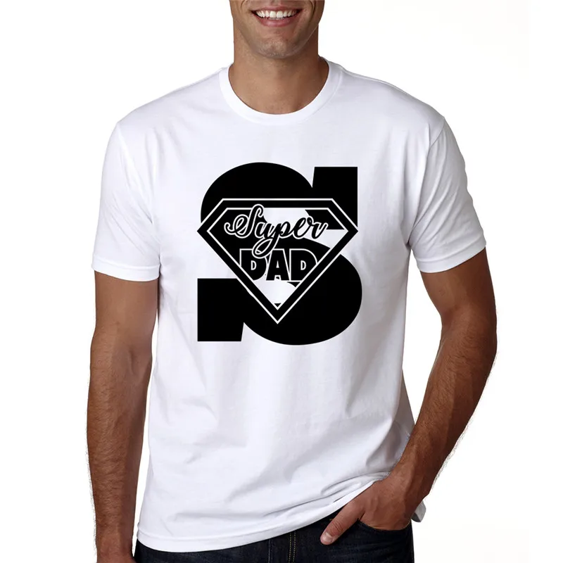 Мужская футболка с надписью Super Papa летняя повседневная со слоганом и Dad Day Gift