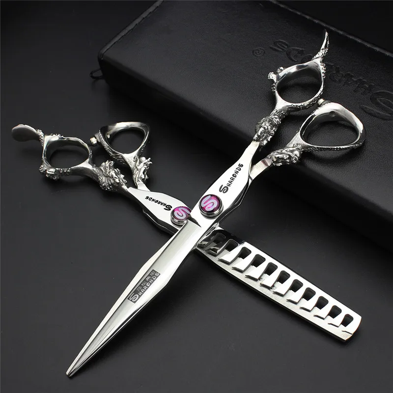 

Japanese imports professional 440C hair hair salon barber cutting&thinining 7 inch hair scissors set