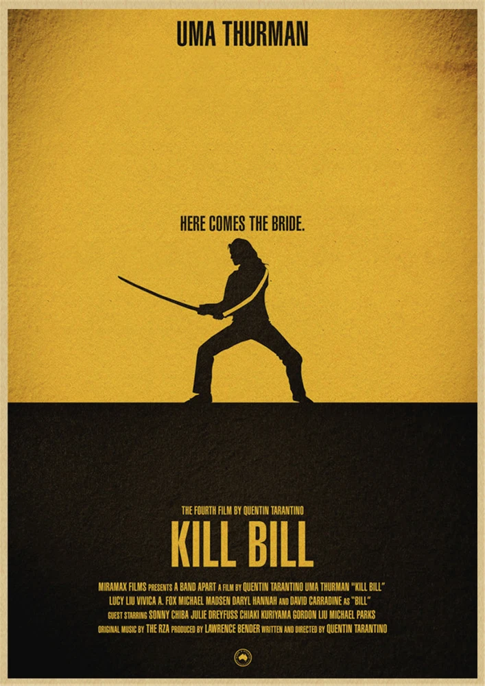 Kill Bill Vol.1 классический Квентин фильм крафт-бумага постер для бара/Кафе Ретро плакат декоративной живописи - Цвет: Темный хаки