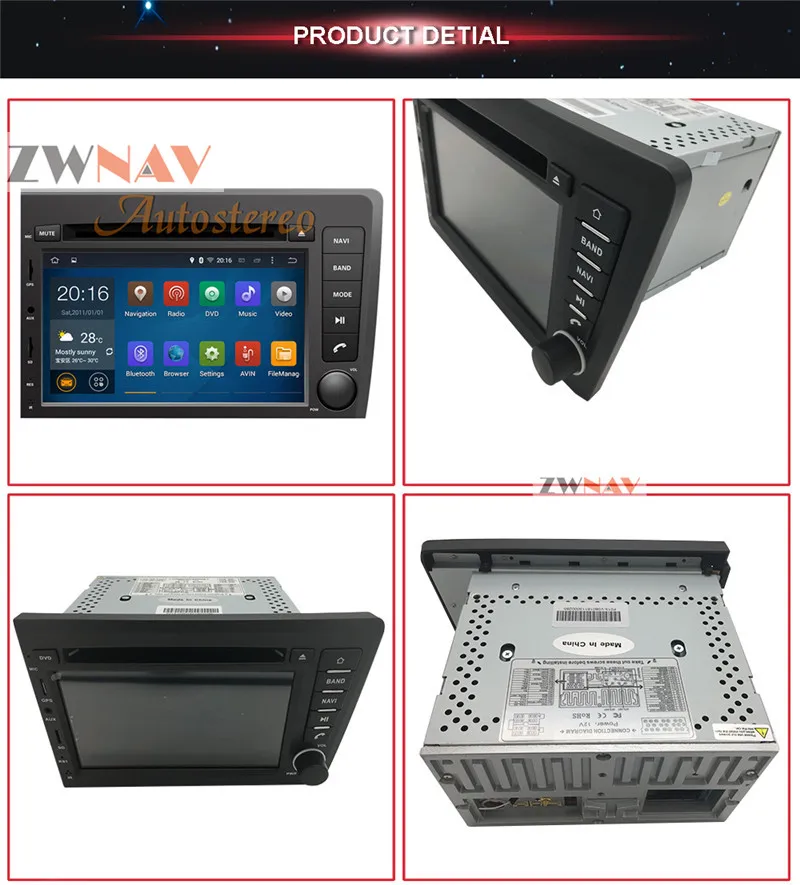 Top ZWNAV Android 9.0 Car DVD Player For VOLVO S60 V70 XC70 2000-2004 Auto GPS Navigation Radio Head Unit BIG Screen 10